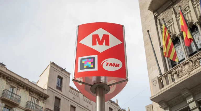 Barcelona metro sign