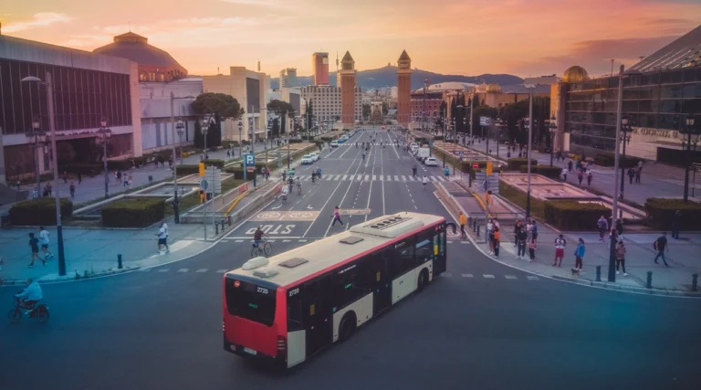 Bus in Barcelona Placa de Espanya