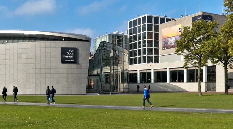 Van Gogh museum Amsterdam external view from the outside park