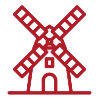 Amsterdam windmill outline icon
