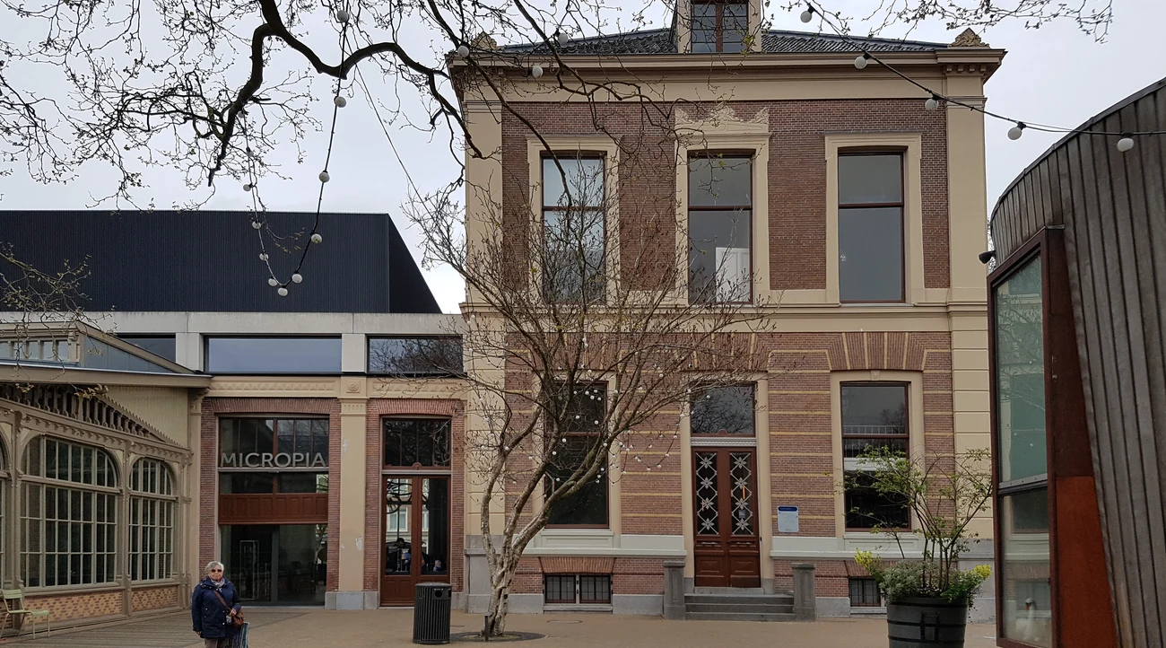 Entrance and historic facade of ARTIS-Micropia museum in Amsterdam