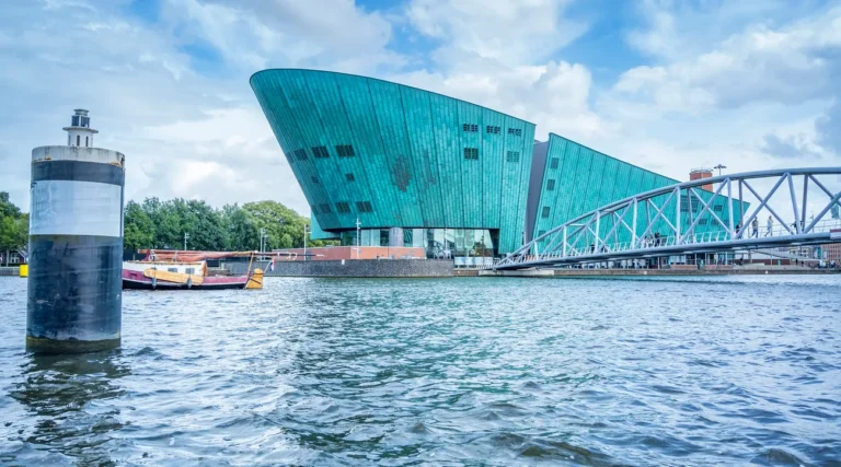 NEMO Science Museum in Amsterdam viewed from the Oosterdok waterfront