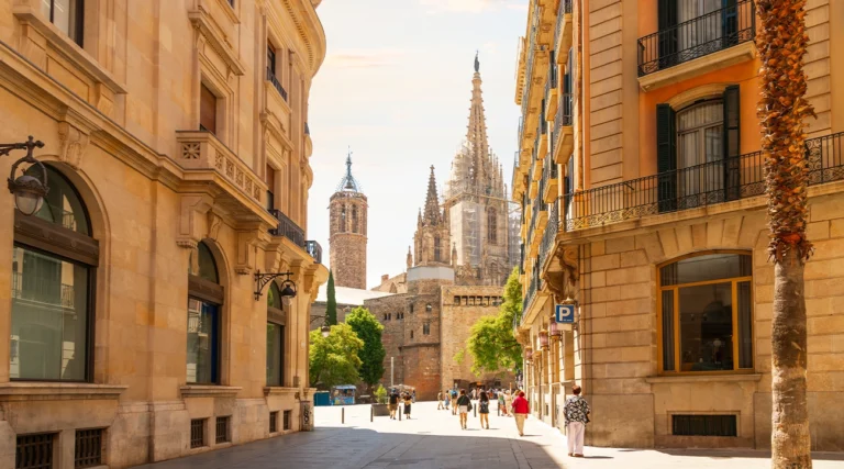 Gothic Quarter Glimpse in Barcelona